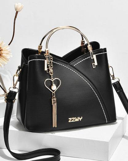Bolso grande de mano para mujer de cuero sintético con correa ajustable y varios bolsillos – Tote espacioso para trabajo, viajes, compras y uso diario
