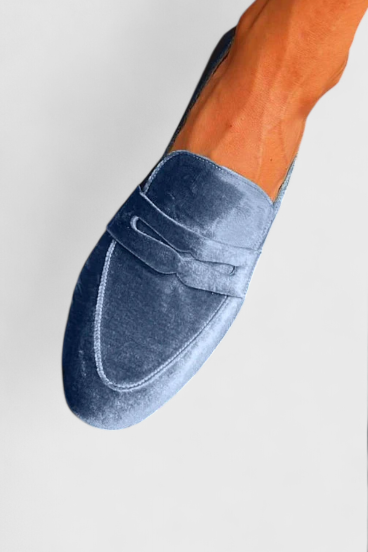 Dame Fløjlsinspirerede Penny Loafers Klassiske Slip-On Hverdagssko