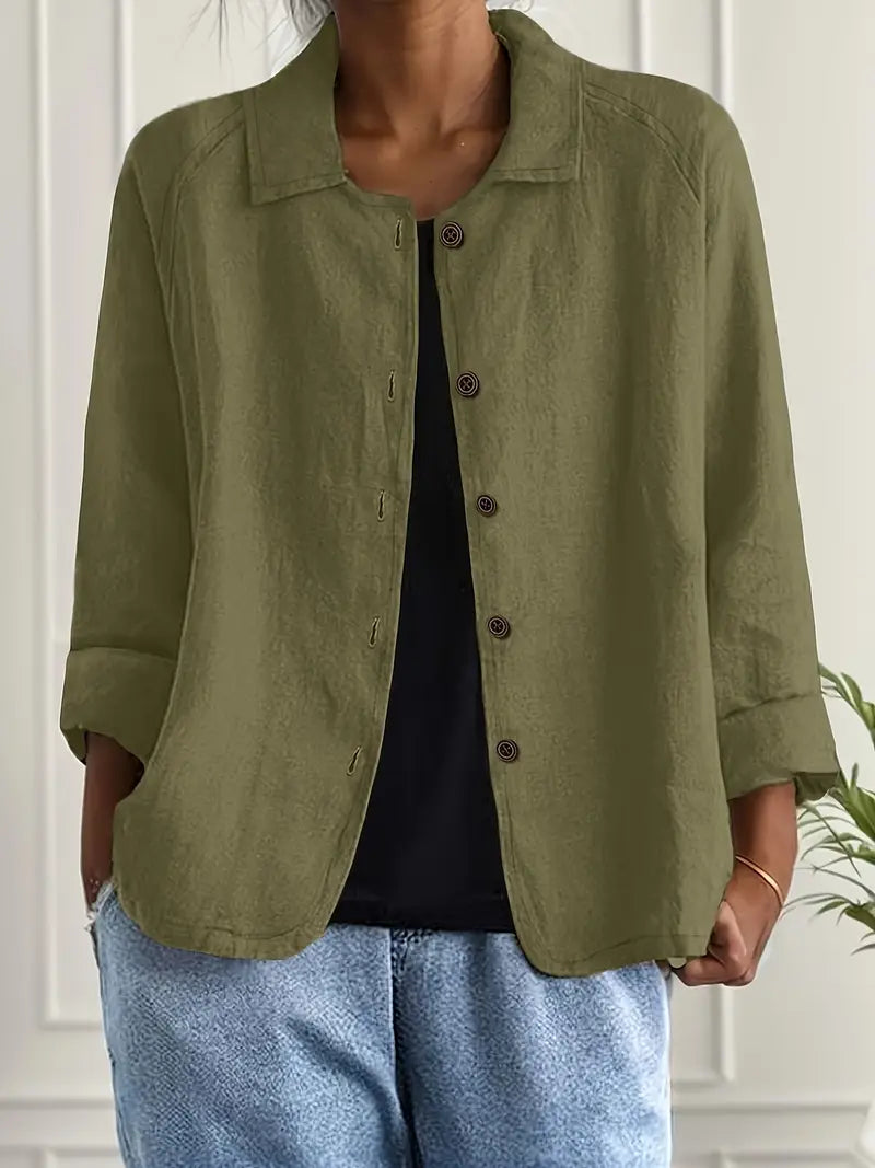 Cárdigan ligero tipo camisa para mujer con cierre de botones – Cárdigan ligero y versátil para uso diario, tiempo libre, oficina y estilo de capas