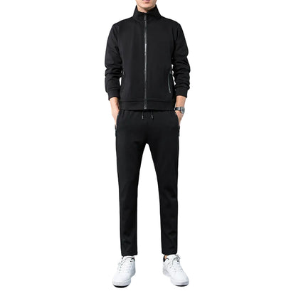 Pánská USB vyhřívaná souprava ve stylu tracksuit se zapínací bundou a kalhotami s nastavitelným pasem – teplá souprava do chladných dnů, na běžné nošení, trénink a volný čas