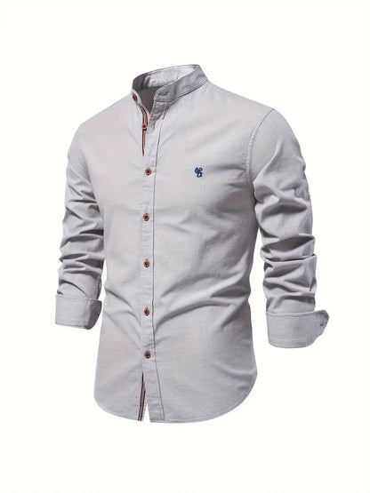 Herre Skjorte Med Mandarin Krave Til Smart Casual Stil