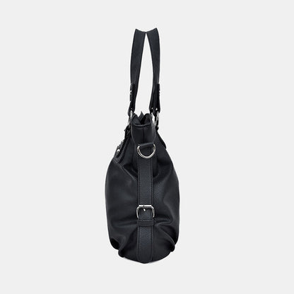 Dame Tote-håndtaske I Pu-læder Med Kvastdetalje – Rummelig Skuldertaske Med Mulighed For Crossbody-bæring Til Arbejde, Shopping Og Hverdagsbrug