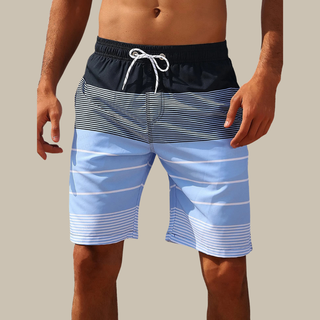 Herre Badeshorts med Snøre – Knælangt Sommerbadetøj til Pool og Ferier