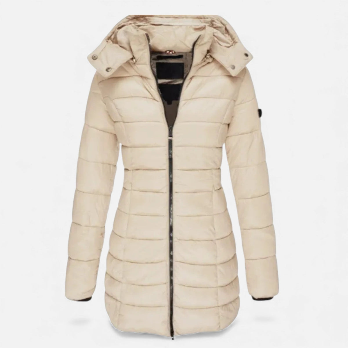 Chaqueta acolchada tipo puffer para mujer de corte entallado y longitud media - Chaqueta elegante para otoño, invierno, el día a día y el tiempo libre