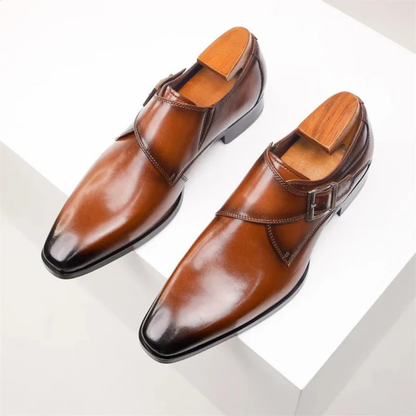 Męskie buty typu monk strap z pojedynczą klamrą – formalne obuwie męskie do pracy, biura i na specjalne okazje