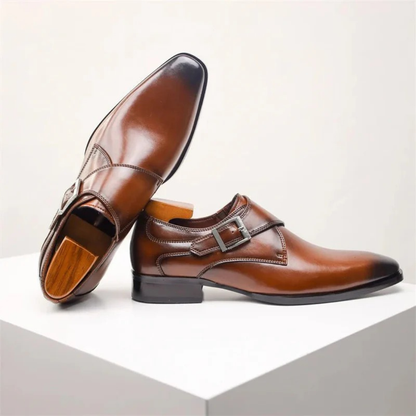 Męskie buty typu monk strap z pojedynczą klamrą – formalne obuwie męskie do pracy, biura i na specjalne okazje