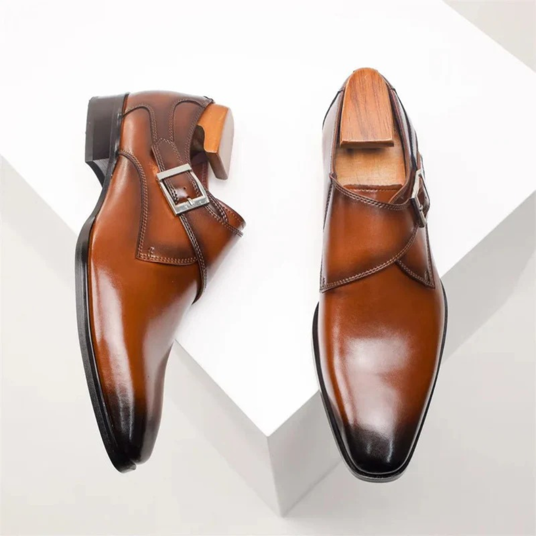 Męskie buty typu monk strap z pojedynczą klamrą – formalne obuwie męskie do pracy, biura i na specjalne okazje