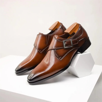 Męskie buty typu monk strap z pojedynczą klamrą – formalne obuwie męskie do pracy, biura i na specjalne okazje