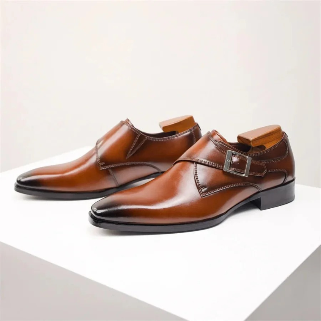 Męskie buty typu monk strap z pojedynczą klamrą – formalne obuwie męskie do pracy, biura i na specjalne okazje