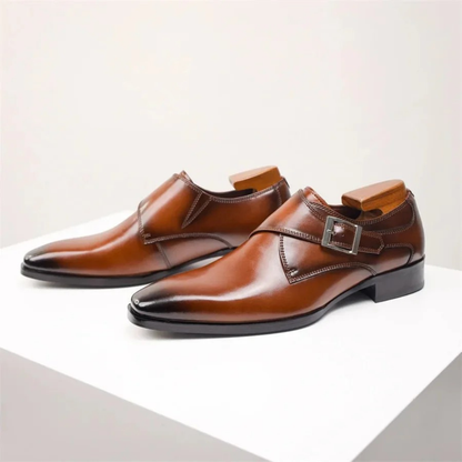 Męskie buty typu monk strap z pojedynczą klamrą – formalne obuwie męskie do pracy, biura i na specjalne okazje