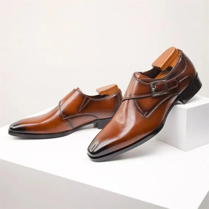 Męskie buty typu monk strap z pojedynczą klamrą – formalne obuwie męskie do pracy, biura i na specjalne okazje