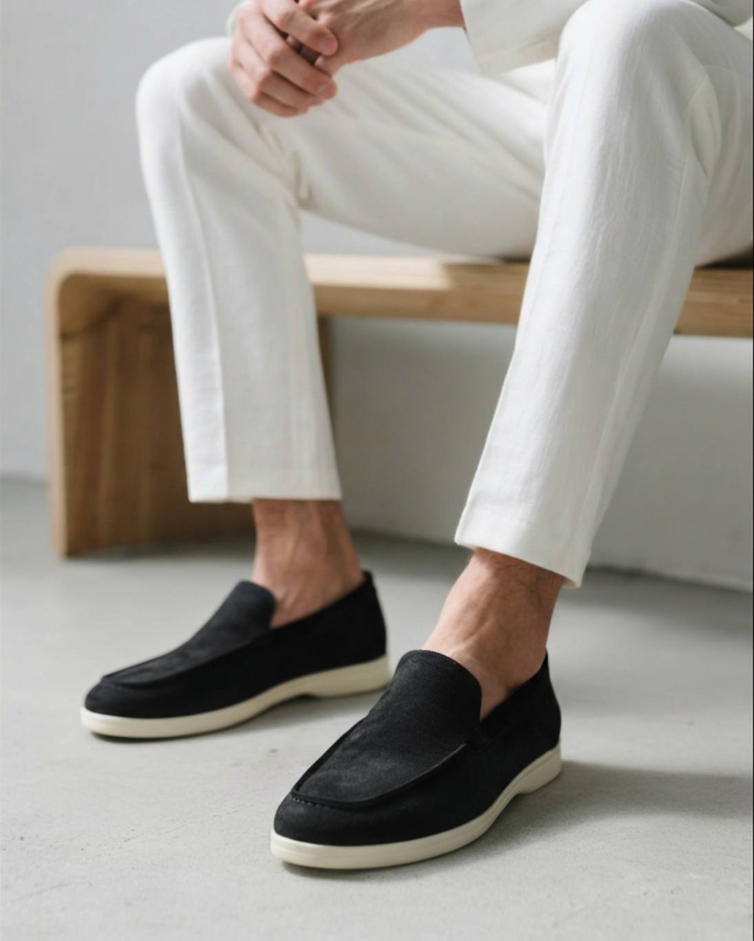Herre Ruskindsinspirerede Slip-On Loafers Med Let Komfort