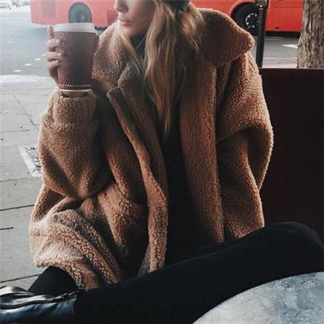 Dámská bunda z teddy fleecu na zip v oversized střihu – měkké a hřejivé svrchní oblečení na podzim, zimu, každodenní nošení a volný čas