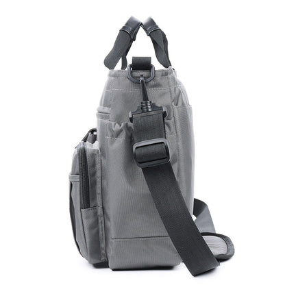 Herre Nylon Messenger-taske Med Flere Lommer Og Laptoprum – Rummelig Crossbody-arbejdstaske Med Organiserede Rum Til Arbejde, Studie Og Rejser