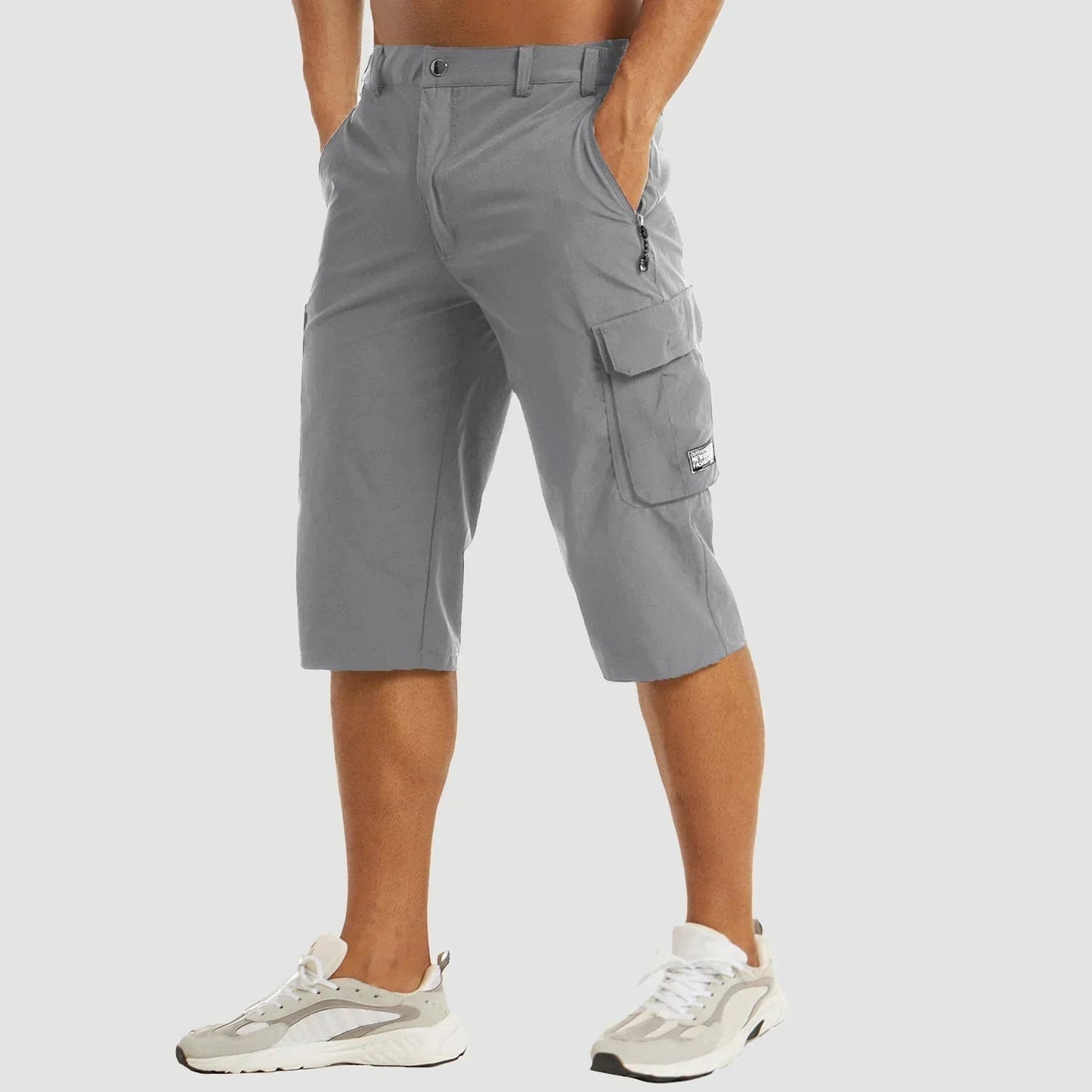 Bermude cargo pentru bărbați, cu elasticitate și buzunare practice – pantaloni scurți casual până la genunchi pentru vară, vacanță și purtare zilnică