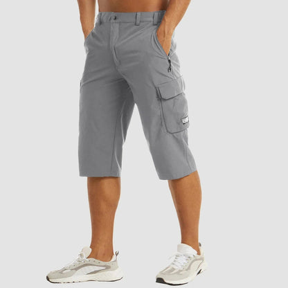 Bermude cargo pentru bărbați, cu elasticitate și buzunare practice – pantaloni scurți casual până la genunchi pentru vară, vacanță și purtare zilnică