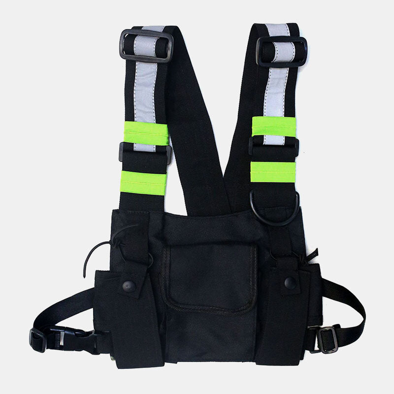 Herre Refleks Oxford-brysttaske Med Justerbar Utility-sele Og Flere Lommer – Praktisk Crossbody-taske Til Hverdagsbrug, Rejser Og Fritid