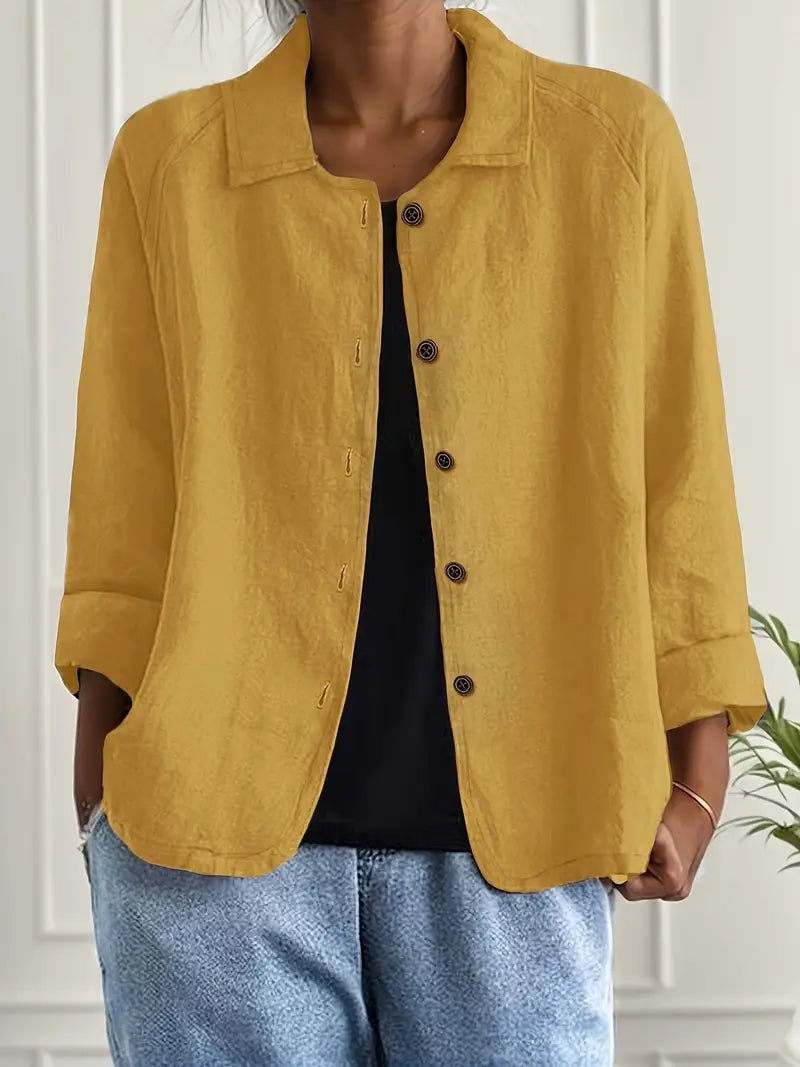 Cárdigan ligero tipo camisa para mujer con cierre de botones – Cárdigan ligero y versátil para uso diario, tiempo libre, oficina y estilo de capas