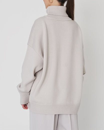 Dame Oversized Rullekravesweater – Afslappet Vinterstrik Til Daglig Lagdeling