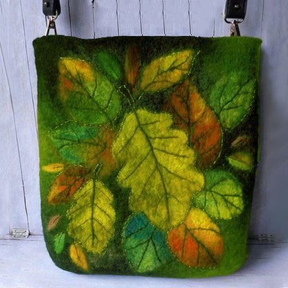 Dame Skuldertaske Med Bladmotiv Og Tekstureret Design – Casual Crossbody-taske Med Aftagelig Og Justerbar Rem Til Hverdagsbrug, Shopping Og Fritid