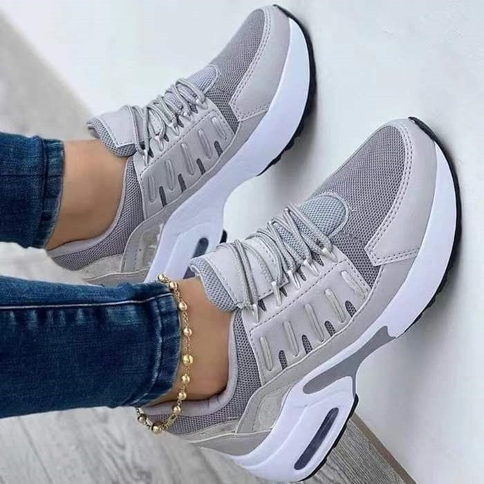 Dame Platform Sneakers Med Snørebånd Og Polstret Sål