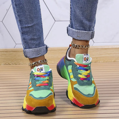 Dame Farverige Ortopædiske Sneakers Med Stødabsorberende Komfort