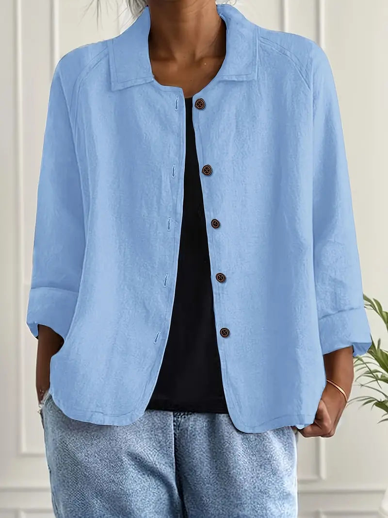 Cárdigan ligero tipo camisa para mujer con cierre de botones – Cárdigan ligero y versátil para uso diario, tiempo libre, oficina y estilo de capas