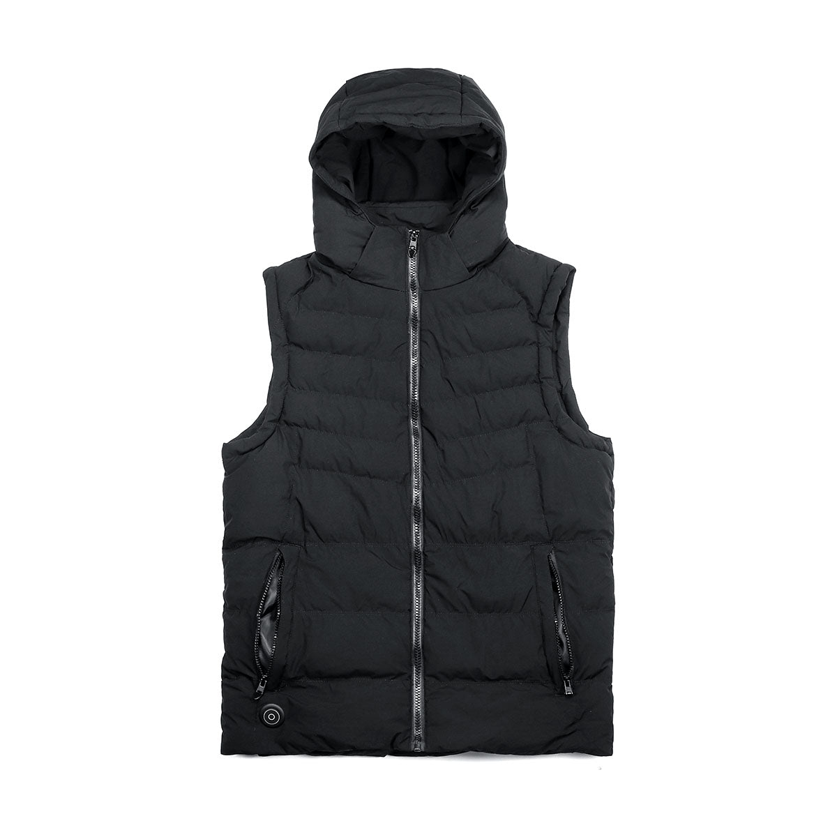 Vestă matlasată tip puffer pentru bărbați, încălzită prin USB, cu glugă și căldură ajustabilă - strat de iarnă călduros, fără mâneci, pentru zile reci, purtare zilnică și activități în aer liber
