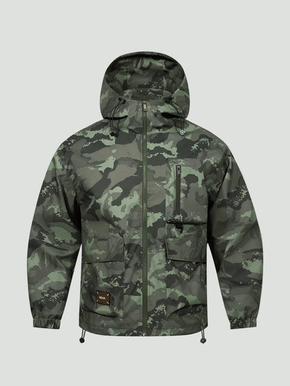 Herre Løs Hættetrøje Med Camouflageprint – Afslappet Design Til Streetwear, Fritid Og Hverdagsbrug