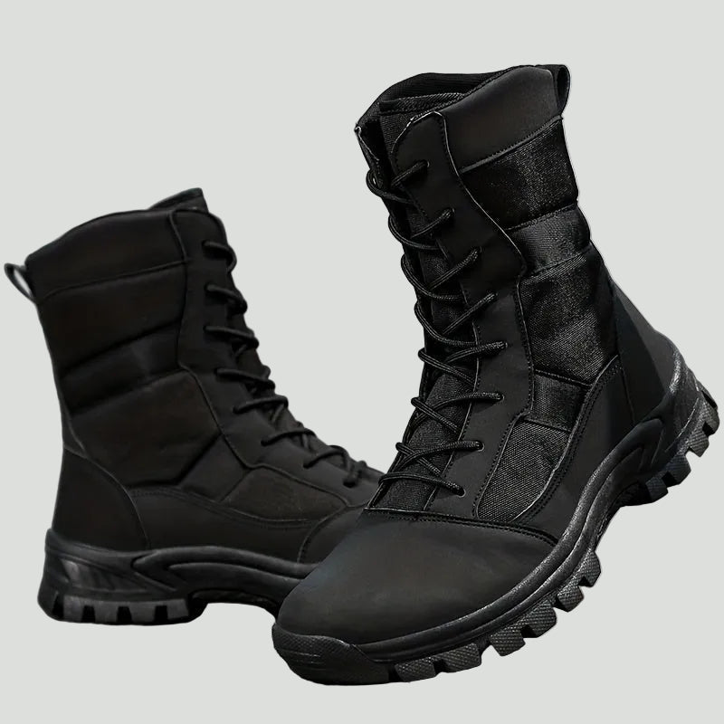 Męskie oddychające buty trekkingowe z wysoką cholewką – sznurowane buty z przyczepną podeszwą do wędrówek, biwakowania i trekkingu