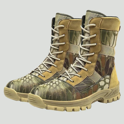 Męskie oddychające buty trekkingowe z wysoką cholewką – sznurowane buty z przyczepną podeszwą do wędrówek, biwakowania i trekkingu