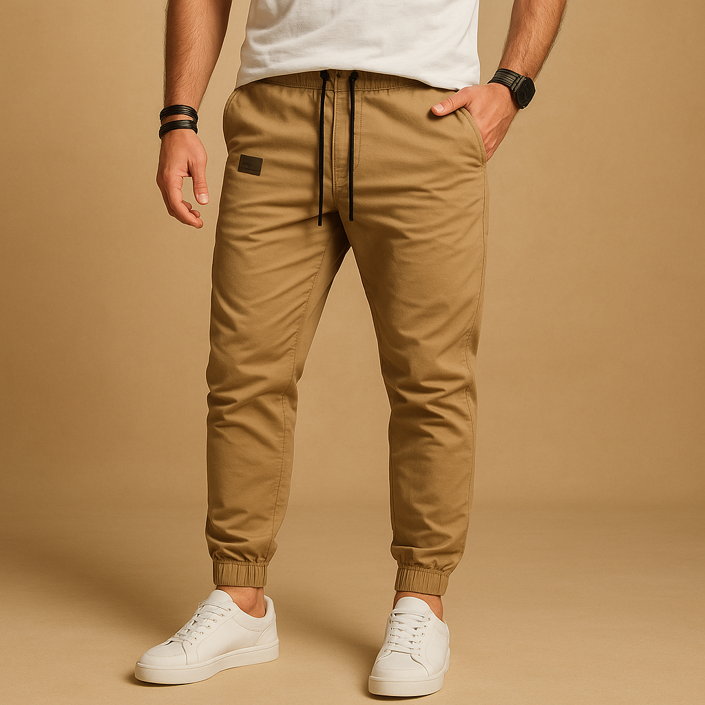 Pantaloni jogger cargo pentru bărbați, cu croială lejeră și craci conici – design utilitar, cu talie cu șnur și buzunare practice, pentru purtare zilnică, călătorii și timpul liber