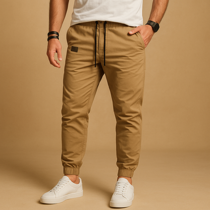 Pantaloni jogger cargo pentru bărbați, cu croială lejeră și craci conici – design utilitar, cu talie cu șnur și buzunare practice, pentru purtare zilnică, călătorii și timpul liber