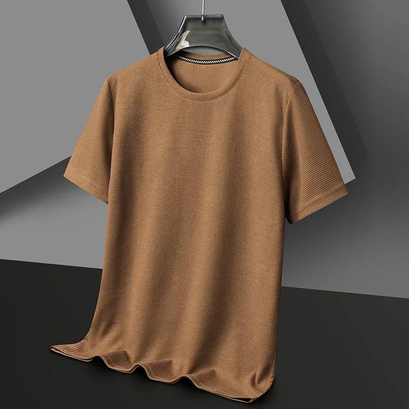 Herre Tekstureret T-Shirt Med Rund Hals Og Korte Ærmer