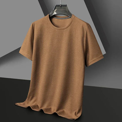 Herre Tekstureret T-Shirt Med Rund Hals Og Korte Ærmer