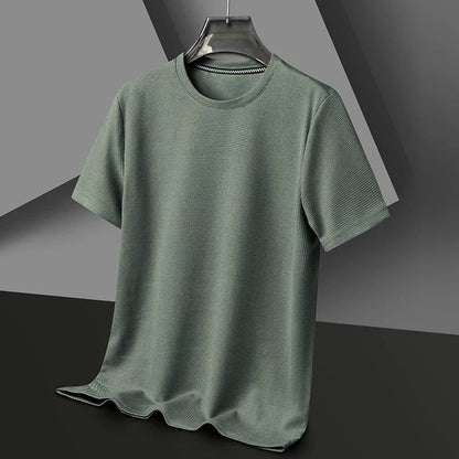 Herre Tekstureret T-Shirt Med Rund Hals Og Korte Ærmer