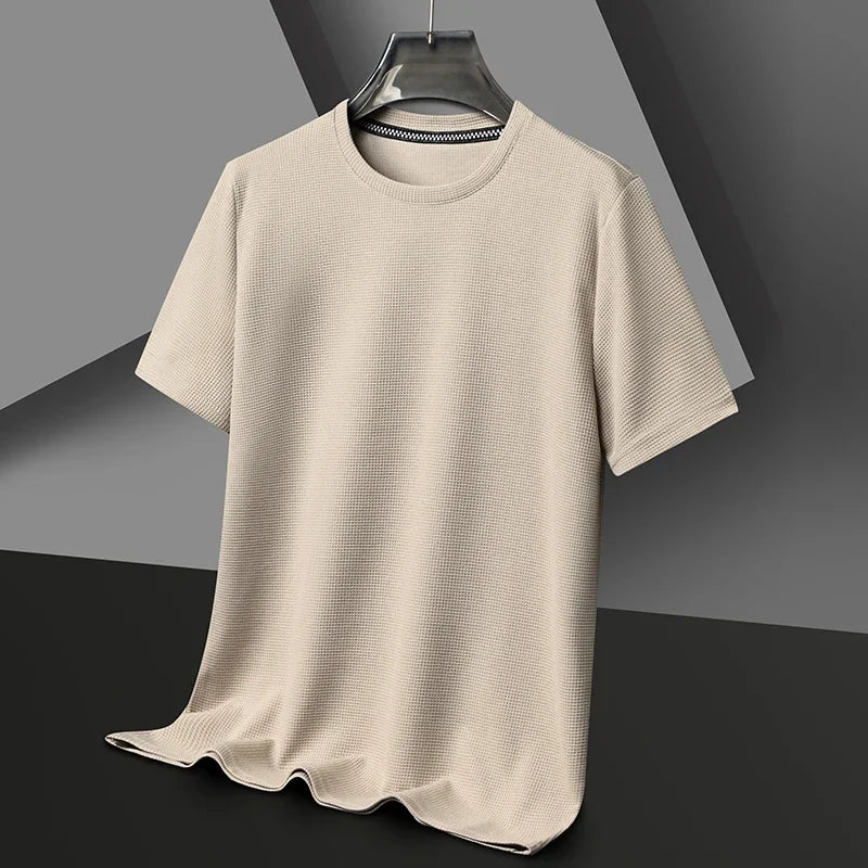 Herre Tekstureret T-Shirt Med Rund Hals Og Korte Ærmer