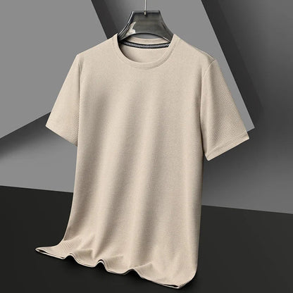 Herre Tekstureret T-Shirt Med Rund Hals Og Korte Ærmer