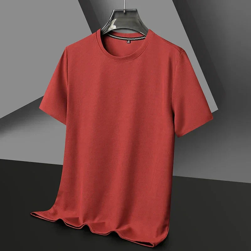 Herre Tekstureret T-Shirt Med Rund Hals Og Korte Ærmer