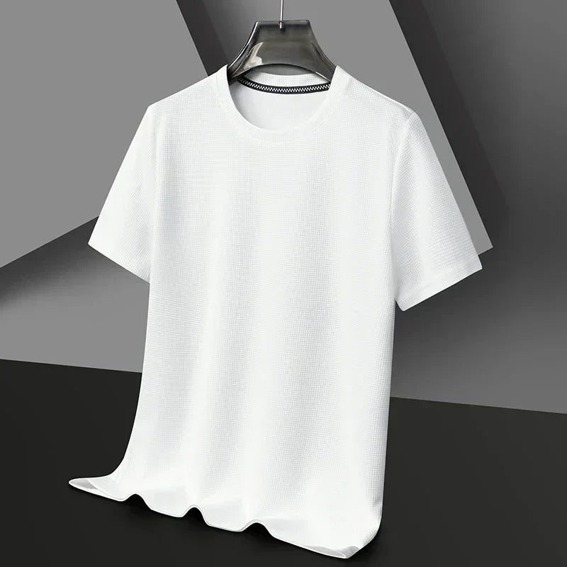 Herre Tekstureret T-Shirt Med Rund Hals Og Korte Ærmer