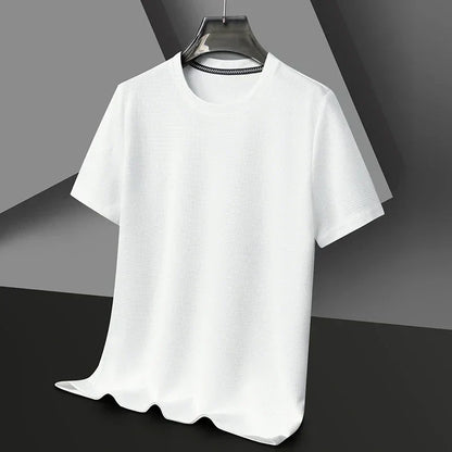 Herre Tekstureret T-Shirt Med Rund Hals Og Korte Ærmer