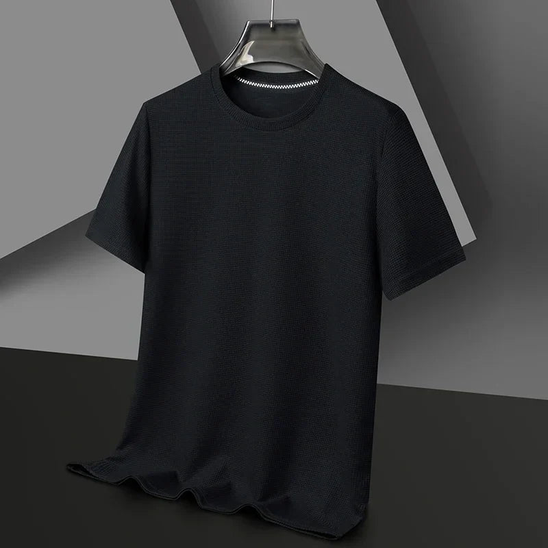 Herre Tekstureret T-Shirt Med Rund Hals Og Korte Ærmer