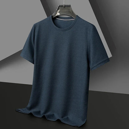 Herre Tekstureret T-Shirt Med Rund Hals Og Korte Ærmer