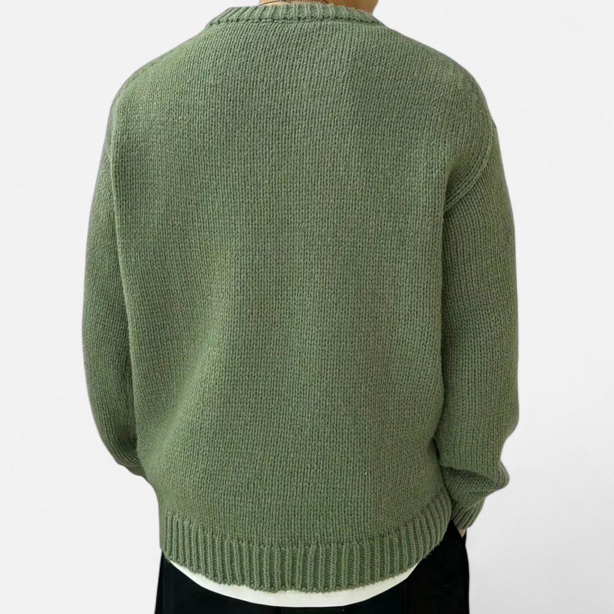 Men's Solid-Color Crew-Neck Pullover – Classic Sweater for Autumn, Winter, Everyday Wear and Smart Casual Style