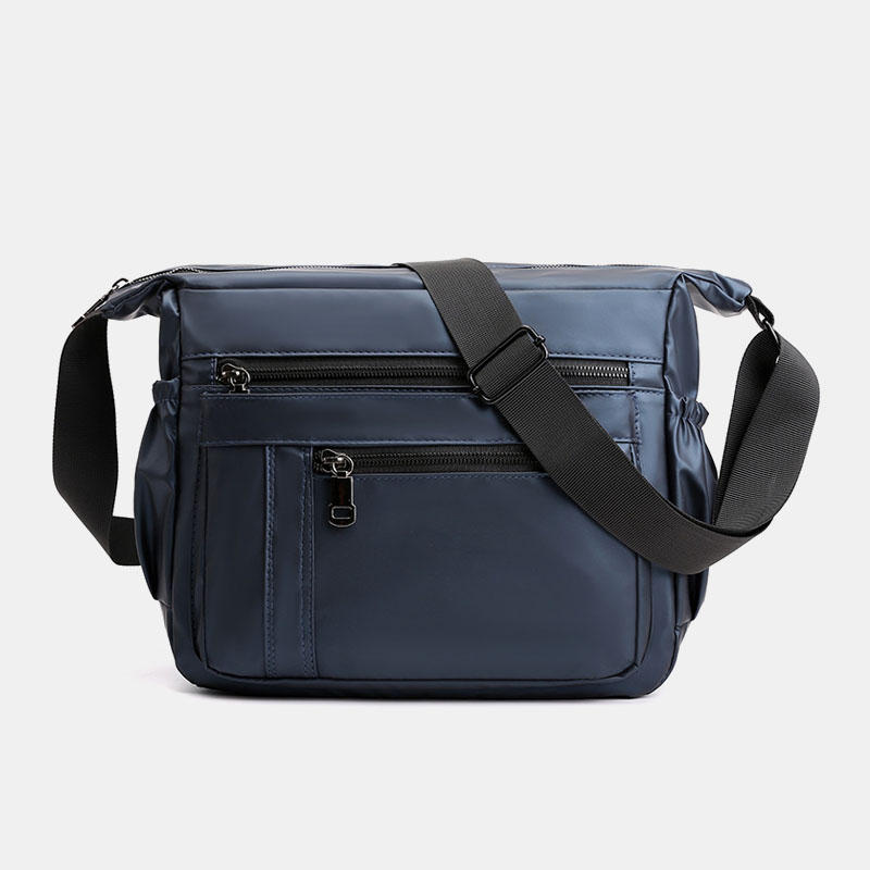 Herre Nylon Crossbody-taske Med Flere Lommer Og Justerbar Skulderrem – Rummelig Messenger-taske Med Lynlåsrum Til Arbejde, Rejser Og Hverdagsbrug