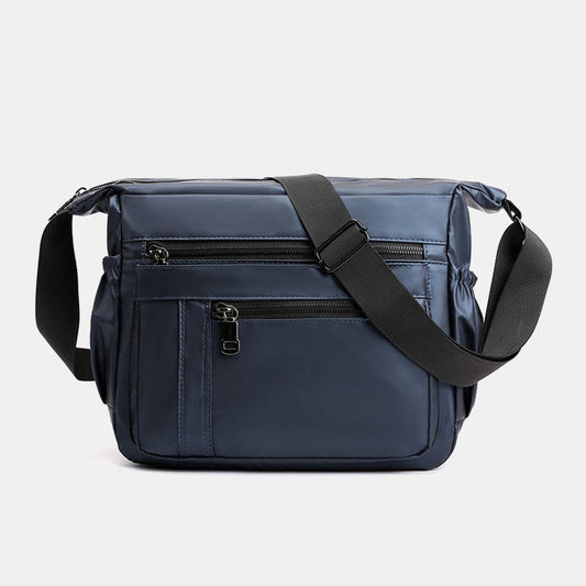 Herre Nylon Crossbody-taske Med Flere Lommer Og Justerbar Skulderrem – Rummelig Messenger-taske Med Lynlåsrum Til Arbejde, Rejser Og Hverdagsbrug