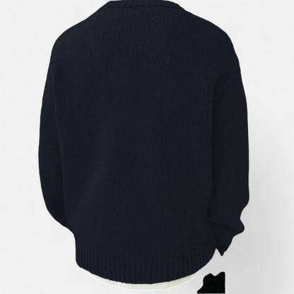 Men's Solid-Color Crew-Neck Pullover – Classic Sweater for Autumn, Winter, Everyday Wear and Smart Casual Style