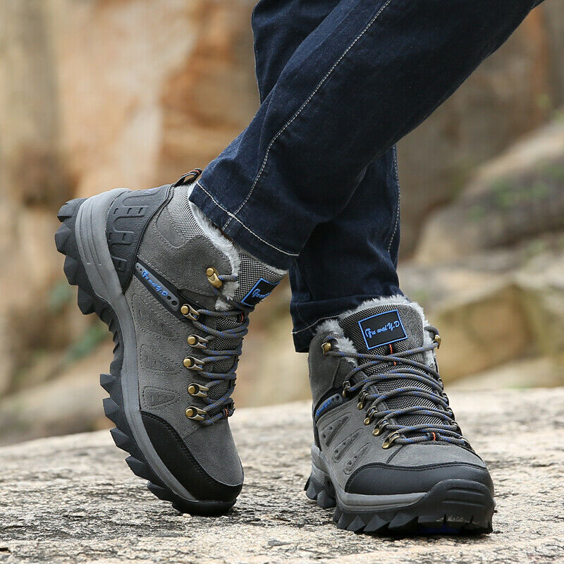 Botas de senderismo de invierno hidrorrepelentes para hombre con forro de polar y suela dentada antideslizante - botas outdoor cálidas para invierno, senderismo y actividades al aire libre