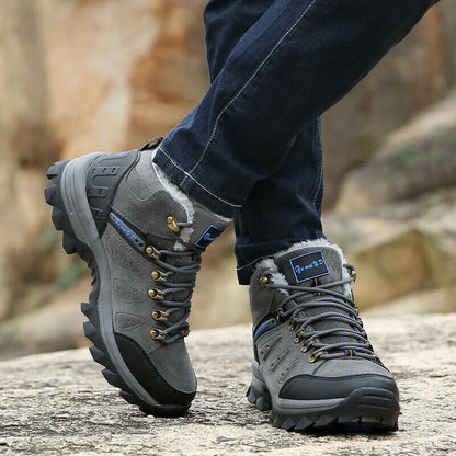 Botas de senderismo de invierno hidrorrepelentes para hombre con forro de polar y suela dentada antideslizante - botas outdoor cálidas para invierno, senderismo y actividades al aire libre