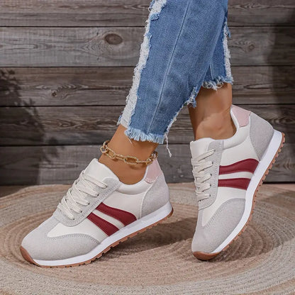 Dame Retro Low-Top Sneakers – Afslappede Snøresko Til Hverdagsbrug